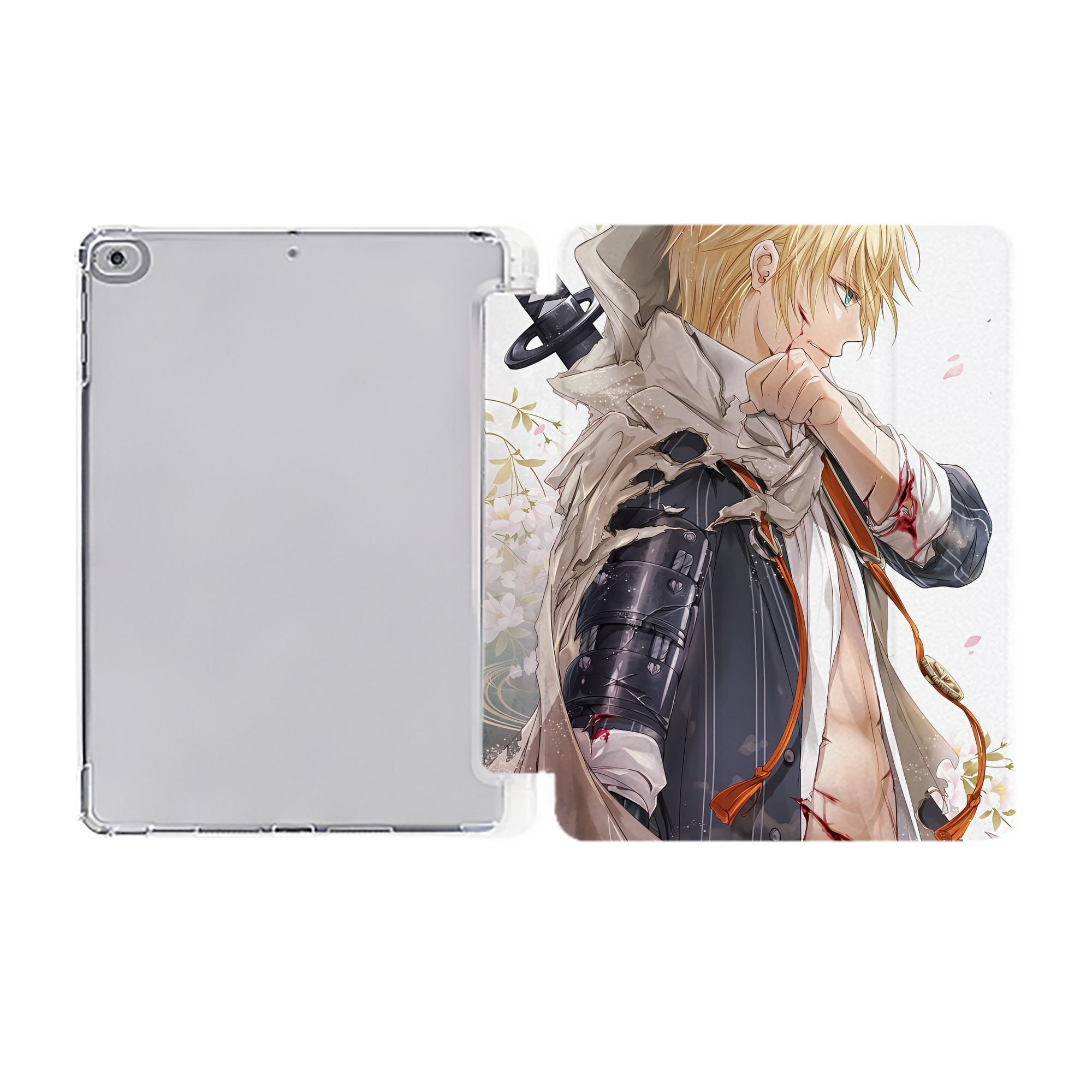 （画像用） 刀剣乱舞 Touken Ranbu IPad ケース ペン収納付き 三つ折りスタンド PUレザー×シリコン 対応機種9.5/10.5/10.9インチ